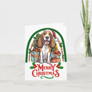 Carte Noël à Basset-hound