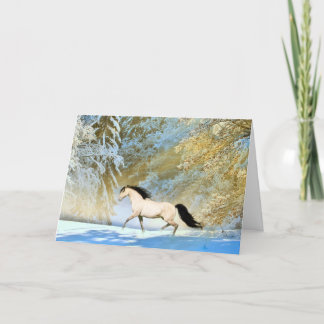 Carte Noël à cheval Buckskin