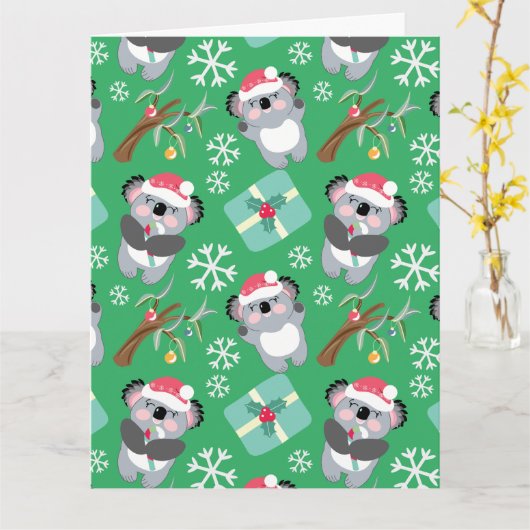 Carte Noël à Cute Koala (Fleur jaune)