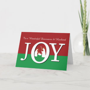 Carte Noël à Deaconess et mari JOIY Red Green