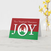 Carte Noël à Deaconess JOIE sur Rouge et Vert (Fleur jaune)