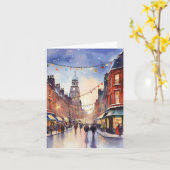 Carte Noël à Dublin Watercolor (Fleur jaune)