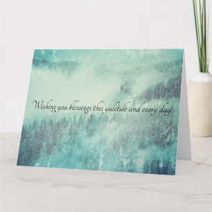 Carte Noël À feuillage persistant Forêt Solstice d'hiver