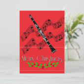 Carte Noël à la clarinette Holly (Debout devant)
