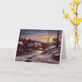 Carte Noël à la ferme (Fleur jaune)