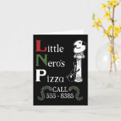 Carte Noël à la pizza du Petit Néron (Fleur jaune)