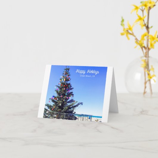 Carte Noël à la plage (Fleur jaune)