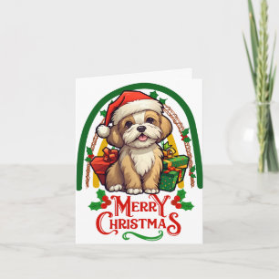 Carte Noël à Lhassa-apso
