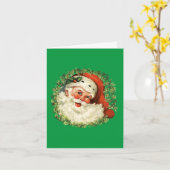 Carte Noël à Père Noël et Bonne Année (Fleur jaune)