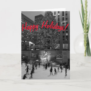 Carte Noël à Rockefeller version "Joyeuses fêtes"