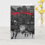 Carte Noël à Rockefeller version "Joyeuses fêtes" (Fleur jaune)