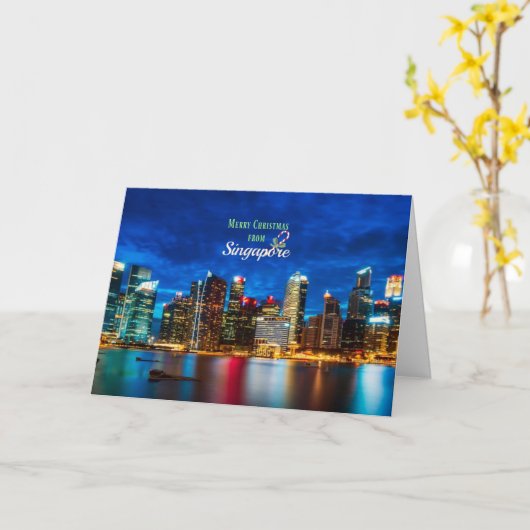 Carte Noël à Singapour (Fleur jaune)
