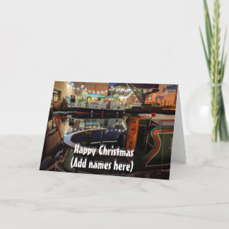 Carte Noël à thème Narrowboat