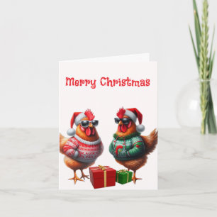 Carte Noël ami poulet