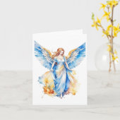 Carte Noël Angel C - Aquarelles et stylo (Fleur jaune)