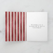 Carte Noël Arc-en-ciel à rayures rouges et crème (Intérieur)