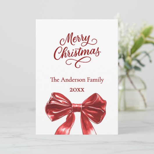 Carte Noël arc rouge (Debout devant)