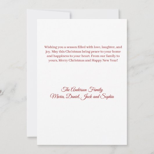 Carte Noël arc rouge (Dos)