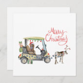 Carte Noël au panier de golf (Devant / Derrière)