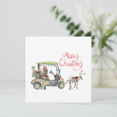 Carte Noël au panier de golf (Debout devant)