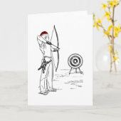 Carte Noël au tir à l'arc (Fleur jaune)