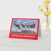 Carte Noël australien drôle de vacances (Fleur jaune)