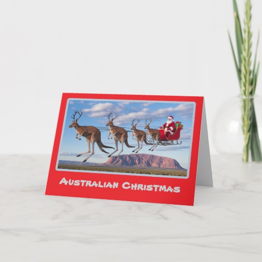 Carte Noël australien drôle de vacances (Devant)