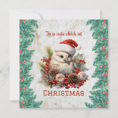 Carte Noël aux poulets mignons (Devant)