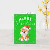 Carte Noël avec chat (Fleur jaune)