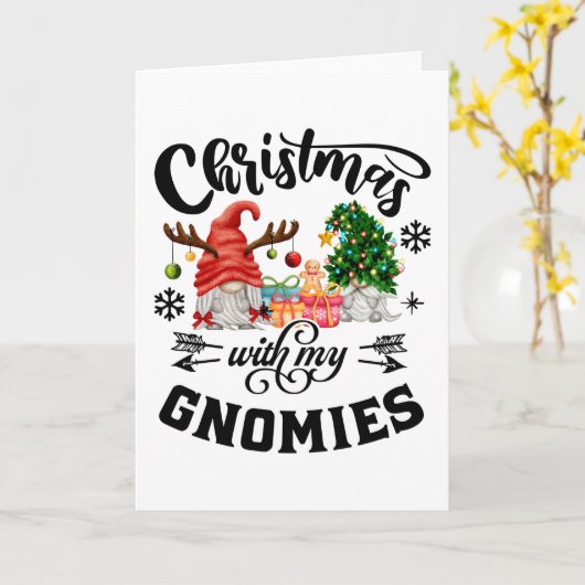 Carte Noël avec mes gnomes Noël Gnome (Fleur jaune)