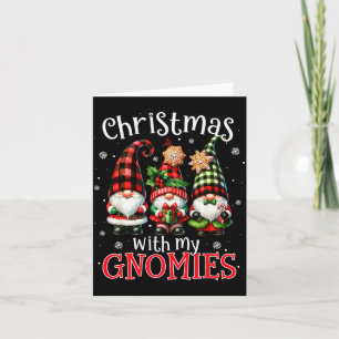 Carte Noël avec mes Gnomies Gnome Famille carreau de Buf