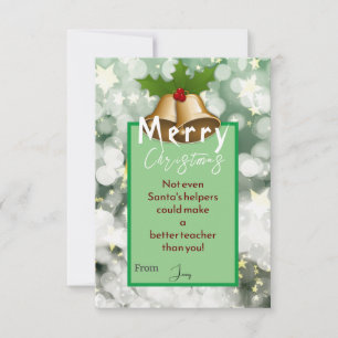 Carte Noël avec un enseignant