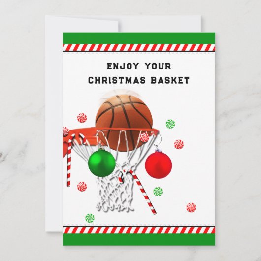 Carte Noël Basket-ball Fêtes (Devant)
