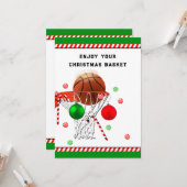 Carte Noël Basket-ball Fêtes (Devant/Arrière en situation)