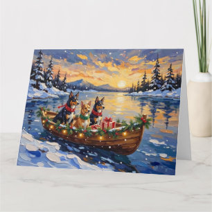 Carte Noël Bateau de vacances de Kelpie australien