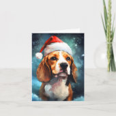 Carte Noël beagle (Devant)