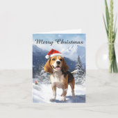 Carte Noël beagle (Devant)
