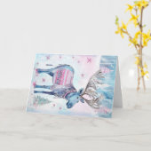 Carte Noël Bébé Animaux Elk Vacances (Fleur jaune)