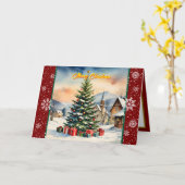 Carte Noël belle collection Festive ancienne (Fleur jaune)