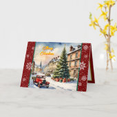 Carte Noël belle collection Festive moderne (Fleur jaune)