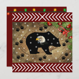 Carte Noël Black Oear Bald Eagle Wilderness