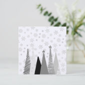 Carte Noël blanc d'hiver monochromatique (Debout devant)