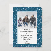 Carte Noël blanc neigeux avec JOY, modifiable (Dos)