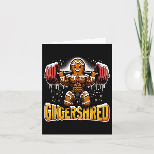 Carte Noël Bodybuilding Gingersher Funny Gingerbre (Devant)