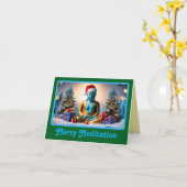 Carte Noël Bouddha (Fleur jaune)