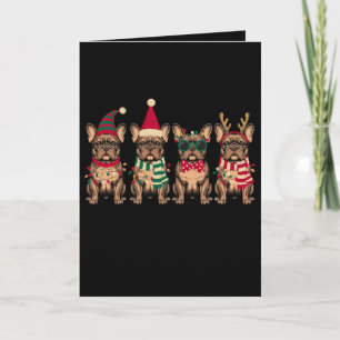 Carte Noël Bouledogue Français Chien Père Noël Renne Noë