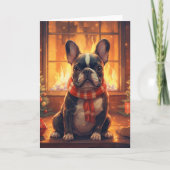 Carte Noël Bouledogue Français – Pull Cozy (Devant)