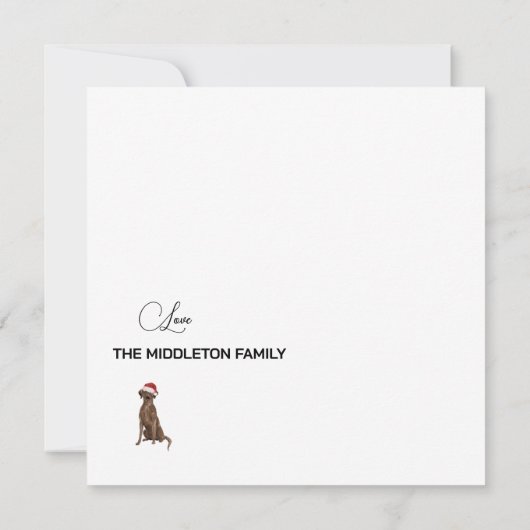 Carte Noël Brown Labrador Chien vert Joyeux voeux (Dos)