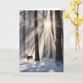 Carte Noël Buck In Winter Woods (Fleur jaune)