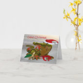 Carte Noël Cajun par l'alligator bayou et les copains (Fleur jaune)